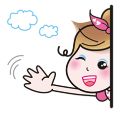 40 facial expressions of a lovely lady sticker #12367254