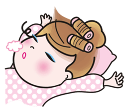 40 facial expressions of a lovely lady sticker #12367256