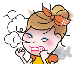 40 facial expressions of a lovely lady sticker #12367257