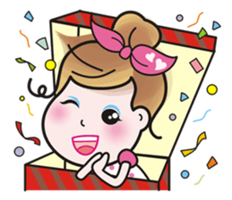 40 facial expressions of a lovely lady sticker #12367258