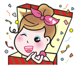 40 facial expressions of a lovely lady by Coral C. sticker #12367258
