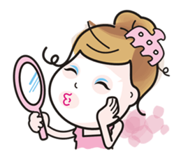 40 facial expressions of a lovely lady sticker #12367259