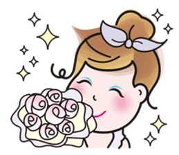 40 facial expressions of a lovely lady sticker #12367260