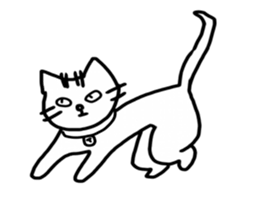 white cat and white dog sticker #12367315