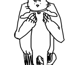 white cat and white dog sticker #12367319