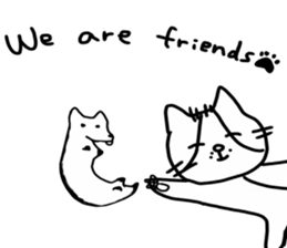 white cat and white dog sticker #12367320
