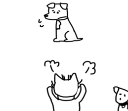 white cat and white dog sticker #12367322