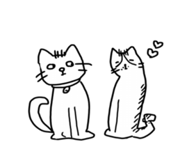 white cat and white dog sticker #12367324