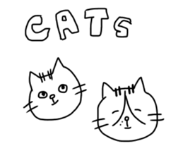 white cat and white dog sticker #12367330