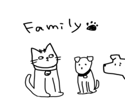 white cat and white dog sticker #12367331