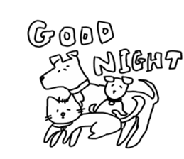 white cat and white dog sticker #12367335