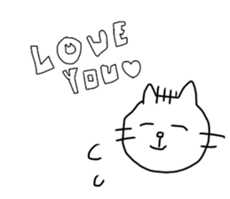 white cat and white dog sticker #12367338
