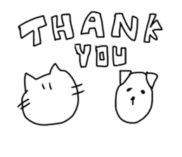 white cat and white dog sticker #12367341
