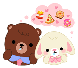 Couple Bear and Rabbit sticker #12368773