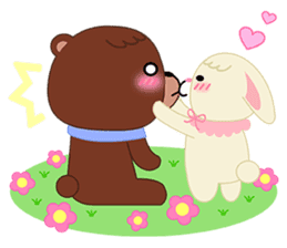 Couple Bear and Rabbit sticker #12368775