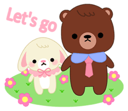 Couple Bear and Rabbit sticker #12368779