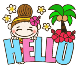 Hawaiian Girl ocyame comment in English sticker #12368824