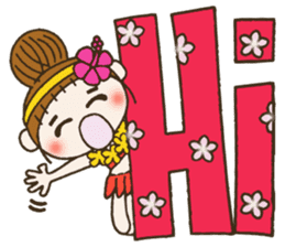 Hawaiian Girl ocyame comment in English sticker #12368826