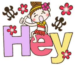 Hawaiian Girl ocyame comment in English sticker #12368827