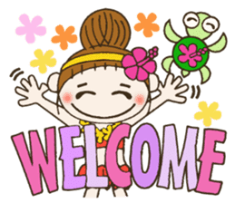 Hawaiian Girl ocyame comment in English sticker #12368830