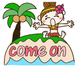 Hawaiian Girl ocyame comment in English sticker #12368831