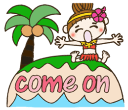 Hawaiian Girl ocyame comment in English sticker #12368831