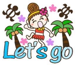 Hawaiian Girl ocyame comment in English sticker #12368835