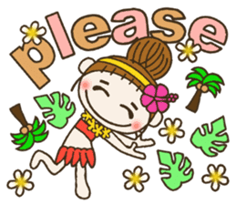 Hawaiian Girl ocyame comment in English sticker #12368836