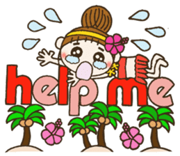 Hawaiian Girl ocyame comment in English sticker #12368837