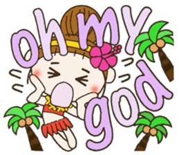 Hawaiian Girl ocyame comment in English sticker #12368840