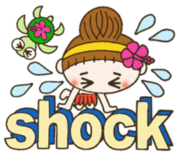 Hawaiian Girl ocyame comment in English sticker #12368841