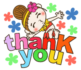Hawaiian Girl ocyame comment in English sticker #12368844