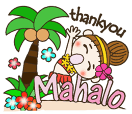 Hawaiian Girl ocyame comment in English sticker #12368845