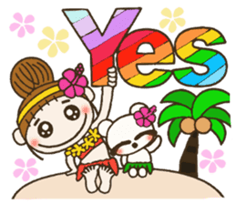 Hawaiian Girl ocyame comment in English sticker #12368846