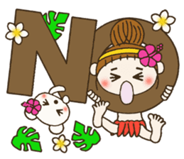 Hawaiian Girl ocyame comment in English sticker #12368848