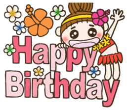 Hawaiian Girl ocyame comment in English sticker #12368850