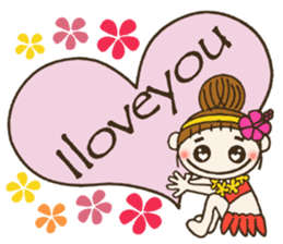 Hawaiian Girl ocyame comment in English sticker #12368853