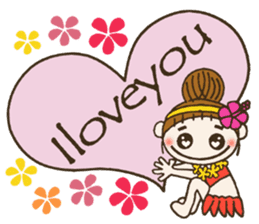 Hawaiian Girl ocyame comment in English sticker #12368853