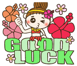 Hawaiian Girl ocyame comment in English sticker #12368854