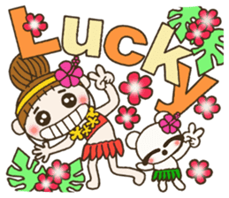 Hawaiian Girl ocyame comment in English sticker #12368856