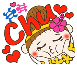 Hawaiian Girl ocyame comment in English sticker #12368857