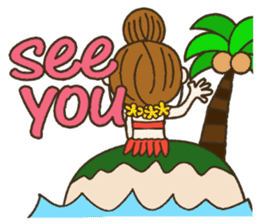 Hawaiian Girl ocyame comment in English sticker #12368859