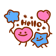 pink heart and blue star