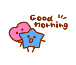 pink heart and blue star sticker #12370422