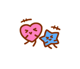 pink heart and blue star sticker #12370425