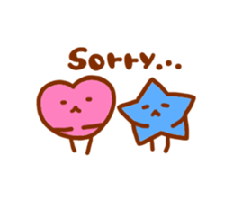 pink heart and blue star sticker #12370426