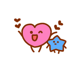pink heart and blue star sticker #12370427