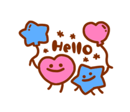 pink heart and blue star sticker #12370432