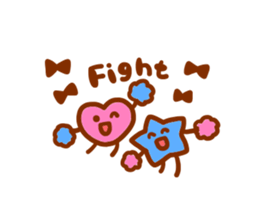 pink heart and blue star sticker #12370433