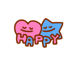 pink heart and blue star sticker #12370434